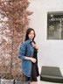 UKMR夏秋季新款牛仔襯衫女韓版寬松百搭疊穿薄款上衣藍色襯衣外穿外套 藍色 M 曬單實(shí)拍圖