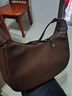 袋鼠真皮斜挎包包女士2025新款牛皮感休閑單肩通勤時(shí)尚女包餃子包 棕色 曬單實(shí)拍圖