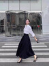 艾美琦美（AIMEIQIMEI）2026新款春季大碼連衣裙子女裝套裝氣質(zhì)白色襯衫高腰梨型身材顯瘦 襯衣+裙子【兩件套】 XL [建議120-140斤] 曬單實(shí)拍圖