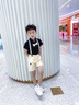 五小七童裝男童夏季套裝新款一周歲禮服男寶寶衣服兒童背帶褲兩件套 黑色 80 尺碼7-11月【建議寶寶75-85】cm 曬單實(shí)拍圖