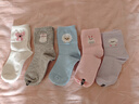京東京造【5雙裝】春夏中筒100%純棉兒童襪子地板襪防滑可愛(ài)女童 5-8歲 曬單實(shí)拍圖