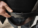 鉑士頓保羅皮帶男真牛皮腰帶無(wú)牙自動(dòng)扣內穿高檔十大品牌腰帶送老公生日禮物 黑色 默認115長(cháng)度 曬單實(shí)拍圖