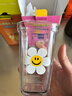 GLASSLOCK&wigglewiggle聯(lián)名款卡通印花玻璃水杯家用手提新款杯子花朵380ml 曬單實(shí)拍圖
