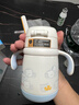 貝肽斯保溫杯兒童幼兒園水杯6個(gè)月以上吸管學(xué)飲保溫奶瓶 雍措映藍300ML 曬單實(shí)拍圖