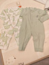 貝瑞加（Babyprints）寶寶連體衣2件裝嬰兒純棉四季衣服長(cháng)袖爬服柔軟哈衣家居內衣綠80 曬單實(shí)拍圖