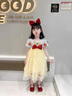 G.duck小黃鴨童裝白雪公主裙女童連衣裙夏季新款禮服裙女寶寶夏天紗裙 黃色 90 cm 曬單實(shí)拍圖