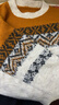 百圖（betu）女裝2025年冬季新款毛衣復古撞色提花簡(jiǎn)約顯瘦圓領(lǐng)上衣女2511T46 曬單實(shí)拍圖