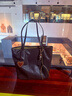 裘真頭層植鞣牛皮遇托特包女復古百搭真皮大容量通勤單肩包 咖啡色 大包 曬單實(shí)拍圖