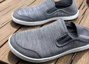 寬楦大頭寬松老北京男鞋透氣一腳蹬懶人鞋軟底防滑中老年爸爸鞋 灰色 H6802 寬楦 45 正碼 標準運動(dòng)鞋碼 曬單實(shí)拍圖