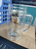 富光玻璃杯雙層帶把手水杯高硼硅玻璃茶杯男士泡茶專(zhuān)用杯子茶水分離 曬單實(shí)拍圖