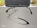 蔡司（ZEISS）鏡片近視眼鏡框男半框防藍光輻射可配帶散光度數眼睛女鈦合金鏡架 升級鈦材 黑銀 配colorein鏡片1.56防藍光 0-600度 曬單實(shí)拍圖