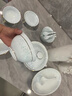 忘挺舟青瓷玲瓏釉下彩景德鎮陶瓷餐具套裝高溫白瓷碗碟套裝輕奢組合送禮 青釉玲瓏纏枝蓮-58頭標準配大湯煲【禮盒裝】 58頭 曬單實(shí)拍圖