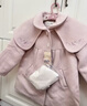 戴維貝拉（DAVE＆BELLA）兒童棉服冬裝新款女童夾棉呢子大衣小童外套洋氣女寶寶衣服 灰粉色【現貨】 90 cm（建議身高80-90cm） 曬單實(shí)拍圖