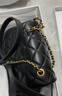 百麗女包質(zhì)感真皮小香風(fēng)背包送禮鏈條菱格羊皮雙肩包X9330BX4 黑色 曬單實(shí)拍圖