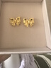 六福珠寶足金花絲蝴蝶結3D立體工藝黃金耳環(huán)計價(jià)F95G0002DS 4.08克(含工費604元) 配硅膠耳堵 曬單實(shí)拍圖