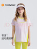 moodytiger女童短袖T恤速干透氣夏季兒童休閑圓領(lǐng)柔軟彈力舒適撞色運動(dòng)上衣 淺紫藤 150 曬單實(shí)拍圖