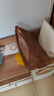 百麗女包溫潤植鞣雙色斜挎包送禮油蠟手抓紋質(zhì)感hobo包X7468DX5 棕色 曬單實(shí)拍圖