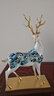 銅之父【大漆青花富貴鹿】擺件家居客廳辦公室桌玄關(guān)裝飾品喬遷新居禮品 曬單實(shí)拍圖