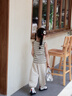 嘟嘟家女童夏裝T恤無(wú)袖兒童夏季休閑背心女寶童裝條紋吊帶內搭可愛(ài)衣服 黑色 120 曬單實(shí)拍圖