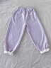 皇室童緣女童撞色波點(diǎn)束腳褲26春款童裝蕾絲花邊休閑褲中大童 紫色 130 曬單實(shí)拍圖
