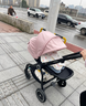 朗納鉑（land leopard）老虎Pro嬰兒推車(chē)嬰兒車(chē)輕便折疊雙向超大輪避震兒童BB傘車(chē) 小豬粉【銀】 曬單實(shí)拍圖