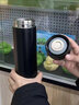 touchmiss純鈦保溫杯男士高檔智能大容量水杯商務(wù)便攜茶水分離泡茶杯子 魔力黑 曬單實(shí)拍圖