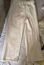 香影【加絨抗起球】直筒闊腿褲女高腰2025秋冬新款長(cháng)褲寬松糯米褲 米色 M 曬單實(shí)拍圖