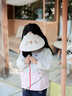 KocotreeKK樹(shù)寶寶防曬帽兒童空頂帽男童女孩遮陽(yáng)帽防紫外線(xiàn)大帽檐太陽(yáng)帽夏 兔兔奶糖 均碼：建議頭圍42-54cm，3-8歲 曬單實(shí)拍圖