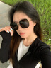 CinvaiKrose小c&k太陽(yáng)鏡女士夏季2026新款大框墨鏡女生防曬戶(hù)外開(kāi)車(chē)旅行眼鏡 亮黑色Black【眼鏡盒三件套】 曬單實(shí)拍圖