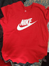 耐克（NIKE）短袖T恤女 時(shí)尚大logo簡(jiǎn)約寬松舒適透氣圓領(lǐng)T恤 紅色 L 曬單實(shí)拍圖