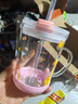 富光玻璃杯家用兒童牛奶杯子帶刻度吸管水杯 寶寶沖泡奶粉杯帶把手 曬單實(shí)拍圖