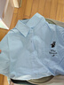 初語(yǔ)涼感萊賽爾短袖襯衫女2025夏季新款繡花格紋襯衣上衣 天藍色  M  曬單實(shí)拍圖
