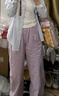優(yōu)衣庫常規款女裝休閑廓形長(cháng)褲/彎刀鐮刀褲子系腰帶485273 71 淺藍紫色 XS 曬單實(shí)拍圖