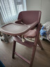 哈卡達兒童成長(cháng)椅寶寶餐椅嬰兒家用吃飯桌實(shí)木座椅可折疊 【標準版】-羅蘭紫（椅+圍欄+餐盤(pán)+安全帶+坐墊) 曬單實(shí)拍圖
