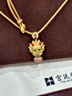 宮廷質(zhì)造古法手工黃金項鏈麒麟祥云款足金鉆石粉藍寶石項鏈吊墜禮物珠寶 【差價(jià)結算】 曬單實(shí)拍圖