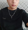 戚小米小眾十字架項鏈男潮嘻哈雙層疊戴男生吊墜痞帥美式鎖骨鏈毛衣鏈子 項鏈 曬單實(shí)拍圖