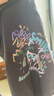 百圖（betu）女裝2026年春夏新款寬松T恤趣味涂鴉圖案印花短袖上衣女2602T22 深灰 L 曬單實(shí)拍圖