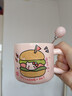 可愛(ài)fufu生日蛋糕馬克杯帶蓋勺陶瓷杯送女生高顏值有意義生日禮物 漢堡生日蛋糕杯+勺1個(gè)350ml 曬單實(shí)拍圖