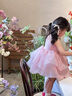 G.duck小黃鴨童裝女童連衣裙夏季2026新款吊帶公主裙兒童周歲禮服蓬蓬裙 藕粉色 100 (建議身高90cm 3-4歲)cm 曬單實(shí)拍圖