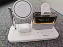 穆象無(wú)線(xiàn)充電器三合一多功能適用蘋(píng)果17/16/15磁吸MagSafe耳機apple watch S11手表支架iphone12ProMax 白色【時(shí)鐘+鬧鐘+夜燈】配雙C線(xiàn) 曬單實(shí)拍圖