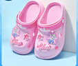 迪士尼兒童拖鞋女童洞洞鞋四季女童拖鞋防滑洗澡涼鞋兩穿DIY鞋花F2715F 曬單實(shí)拍圖