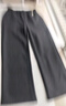 雪夕（XUEXI）媽媽春裝毛呢直筒褲中老年女春季松緊腰休閑褲新款長(cháng)褲 曬單實(shí)拍圖