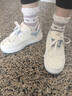 回力蝴蝶女鞋秋季新款百搭奶fufu厚底小白鞋板鞋學(xué)生網(wǎng)面鞋 米淺藍 37 曬單實(shí)拍圖