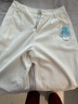 茵曼簡(jiǎn)約純棉九分闊腿褲2025夏季女裝新款通勤白色顯瘦寬松褲子 珍珠白 27 曬單實(shí)拍圖