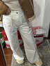 Navigare小帆船三防白褲子2026新款女士闊腿牛仔褲休閑通勤長(cháng)褲2312576515 曬單實(shí)拍圖