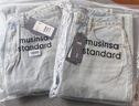 MUSINSA STANDARD韓國春季女士復古時(shí)尚高腰寬松直筒牛仔長(cháng)褲 藍色(WY) 25 （偏大一碼） 曬單實(shí)拍圖