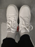 特步奶芙小白鞋女鞋板鞋夏季透氣新款白色鞋子女厚底軟底運動(dòng)鞋休閑鞋 帆白/銀色 38 腳長(cháng)23.5cm（新法碼38） 曬單實(shí)拍圖
