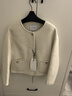 香影雙面呢羊毛大衣女2025冬季新款米白夾心奶糖小香風(fēng)毛呢外短套 白色 S 155/80A/85-95斤 曬單實(shí)拍圖