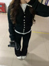 趣米樂(lè )黑色潮流微喇牛仔褲女春夏季新款小個(gè)子窄版修身顯瘦高腰直筒長(cháng)褲 黑色【常規款】 M 曬單實(shí)拍圖