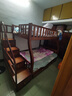 楓軒堂胡桃木 兒童上下床實(shí)木高低床雙層床上下鋪床兩層木床子母床 【梯柜款】裸床+床墊+書(shū)架+雙抽 上鋪寬130下鋪寬150 曬單實(shí)拍圖